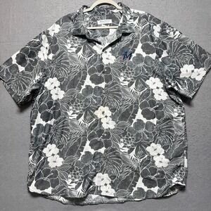 Tommy Bahama Mens Short Sleeve Hawaiian Shirt Marlins Logo Floral Print XXL